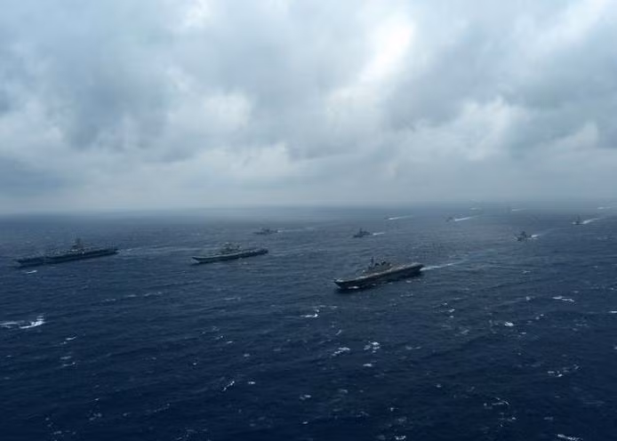 Cuộc tập trận Malabar - 2017 giữa Mỹ - Ấn - Nhật. Ảnh: Cankao.