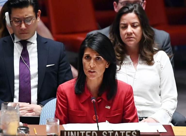 Đại sứ Mỹ tại Liên hợp quốc bà Nikki Haley. Ảnh: NBC News.