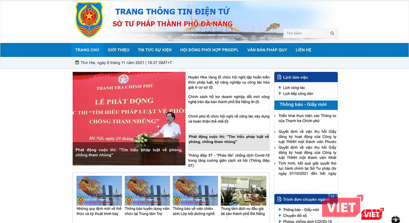 Trang web của Sở Tư pháp TP Đà Nẵng