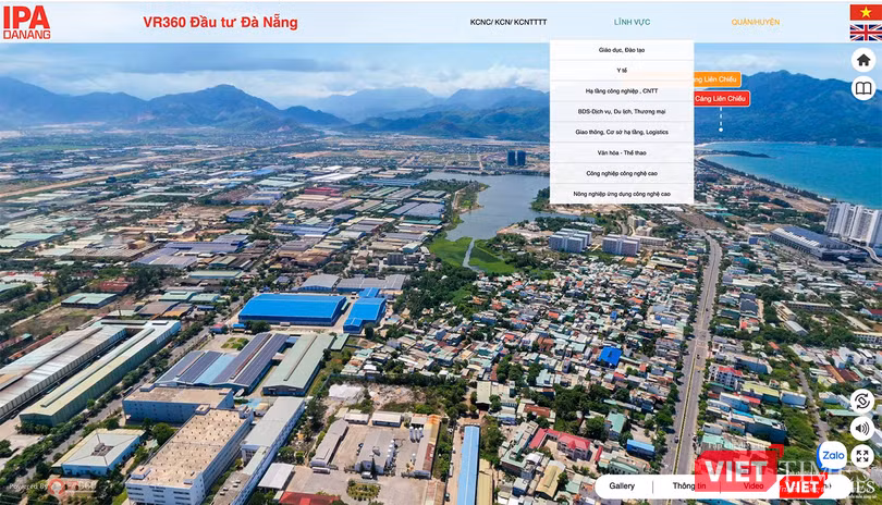 Bản đồ số về các dự án kêu gọi đầu tư vào TP Đà Nẵng được tích hợp theo lĩnh vực và địa lý