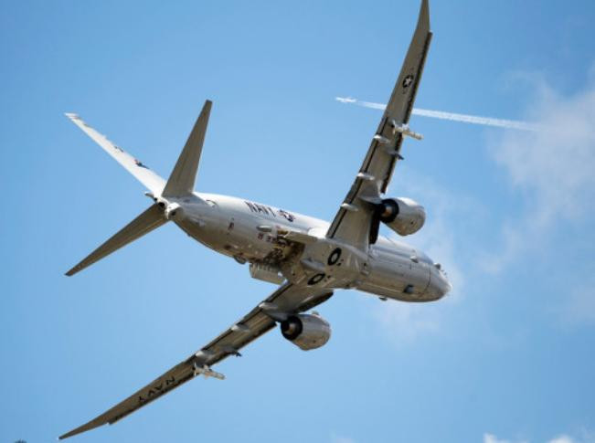 Máy bay tuần tra săn ngầm P-8A Poseidon Hải quân Mỹ. Ảnh: Sina