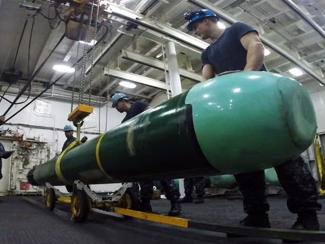 Ngư lôi hạng nặng Mk48 ADCAP có hành trình dài, sẽ trang bị cho tàu ngầm lớp Kiếm Long, Hải quân Đài Loan. Ảnh: Dwnews