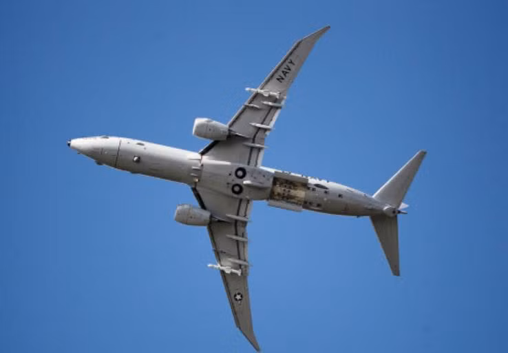 Máy bay tuần tra săn ngầm P-8A Poseidon Hải quân Mỹ. Ảnh: Sina
