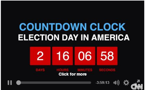 Đồng hồ đếm ngược chỉ sự kiện bầu cử Mỹ (ảnh CNN)