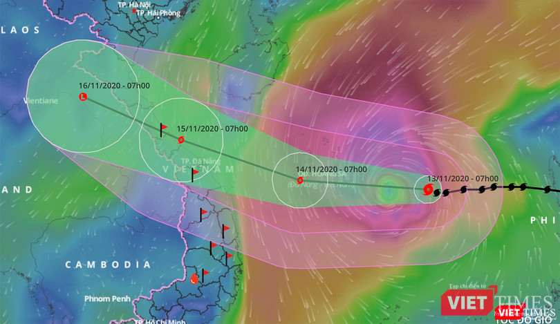 Đường đi của bão số 13