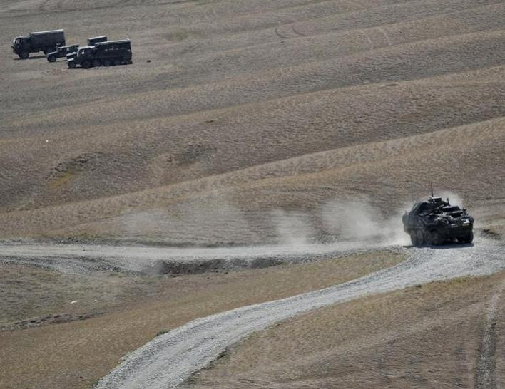 Xe chiến đấu bộ binh quân đội Mỹ tham gia tập trận. Ảnh: Cankao.
