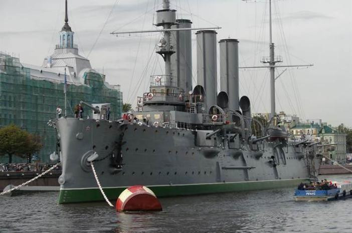 Tàu tuần dương Aurora bắt đầu chế tạo từ năm 1895, hạ thủy năm 1900, bắt đầu đi vào hoạt động từ năm 1903. Ảnh: Chinatimes Đài Loan.