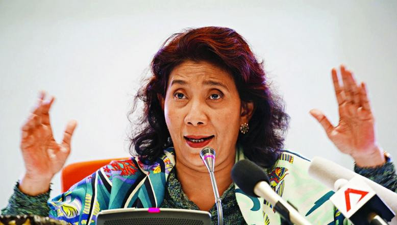 Bộ trưởng Bộ Thủy sản Indonesia, bà Susi Pudjiastuti. Ảnh: SCMP