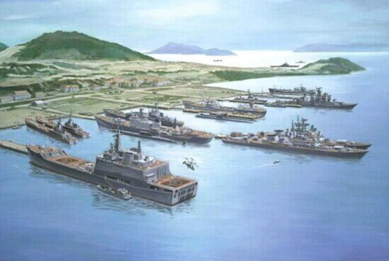 Hải quân Liên Xô đóng ở vịnh Cam Ranh, Việt Nam trong thời kỳ Chiến tranh Lạnh. Ảnh: Sina Trung Quốc.