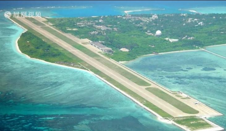 Trung Quốc ra sức tiến hành bành trướng lãnh thổ, bành trướng quân sự phi pháp ở Biển Đông. Ảnh: Đài truyền hình vệ tinh Phượng Hoàng, Hồng Kông ngày 3/6/2016.