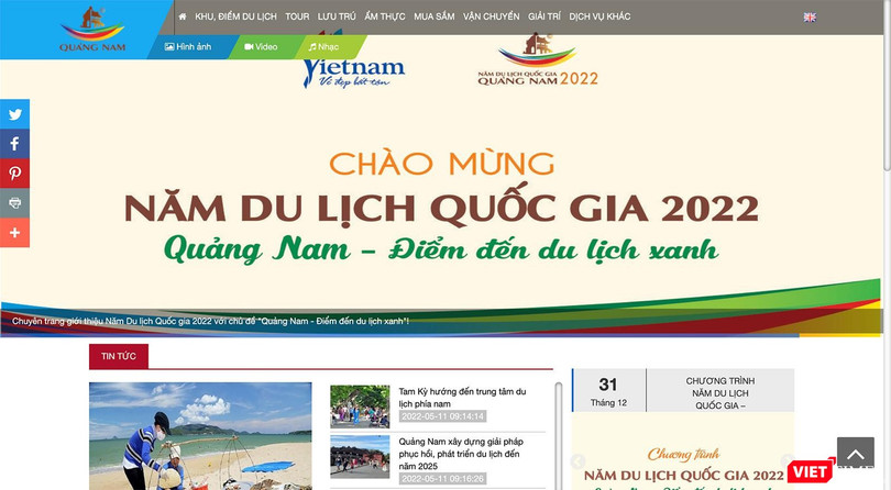 Trang chủ của Sở VH-TT và Du lịch Quảng Nam chính thức đưa “Hệ thống phần mềm du lịch thông minh tỉnh Quảng Nam” vào vận hành.