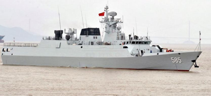 Tàu hộ vệ hạng nhẹ Bách Sắc số hiệu 585, Hạm đội Nam Hải, Hải quân Trung Quốc (ảnh tư liệu)