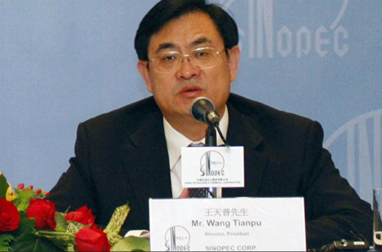 Vương Thiên Phổ, Tổng giám đốc Tập đoàn Hóa chất và Dầu khí Trung Quốc bị điều tra. Ảnh: Sputnik