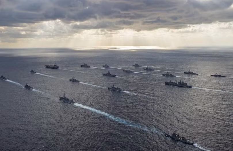 Hạm đội liên hợp Mỹ-Nhật trong một cuộc tập trận chung (ảnh tư liệu)