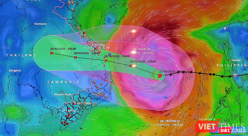 Diễn biến đường đi của bão số 9