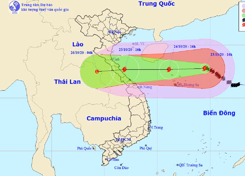 Dự báo hướng đi của bão số 8 trên biển Đông