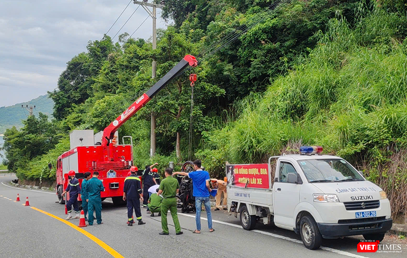 Hiện trường vụ tai nạn khiến du khách Mỹ tử vong.