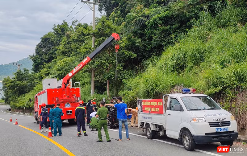Hiện trường vụ tai nạn khiến du khách Mỹ tử vong.