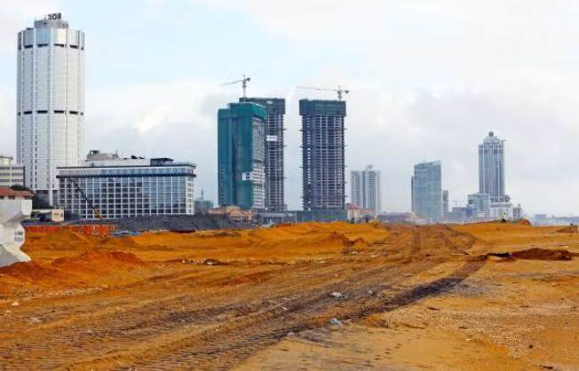 Hiện trường dự án Colombo do Trung Quốc đầu tư xây dựng. Ảnh: ifeng