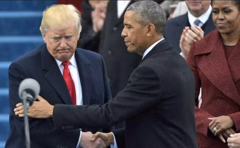 Ông Donald Trump và ông Barack Obama chuyển giao quyền lực. Ảnh: CNN