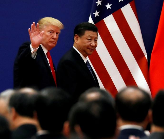 Tổng thống Mỹ Donald Trump và Chủ tịch Trung Quốc Tập Cận Bình. Ảnh: Dwnews.