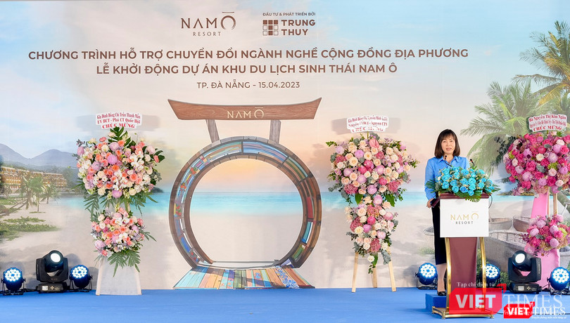 Bà Trương Thị Hồng Hạnh - Giám đốc Sở Du lịch Đà Nẵng - phát biểu tại chương trình Hỗ trợ chuyển đổi ngành nghề cộng đồng địa phương