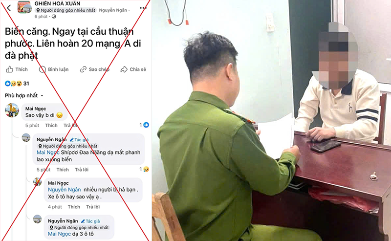 Chủ tài khoản Facebook “Nguyễn Ngân” bị công an mời lên làm việc. Ảnh: Công an cung cấp.