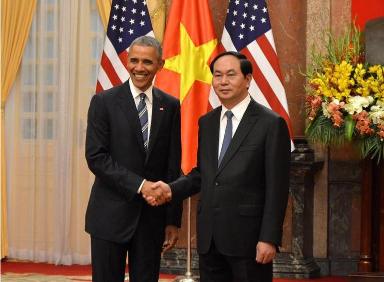 Tổng thống Mỹ Barack Obama vừa có chuyến thăm 3 ngày đối với Việt Nam. Nguồn ảnh: Tân Hoa xã.