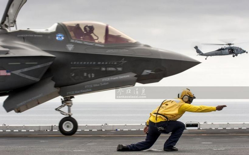 Máy bay chiến đấu tàng hình F-35B cất hạ cánh thẳng đứng của lực lượng Thủy quân lục chiến Mỹ. Ảnh: Cankao