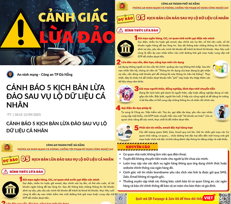 Phòng An ninh mạng và phòng chống tội phạm công nghệ cao Công an TP Đà Nẵng vừa phát đi cảnh báo 5 kịch bản lừa đảo sau vụ lộ dữ liệu cá nhân.