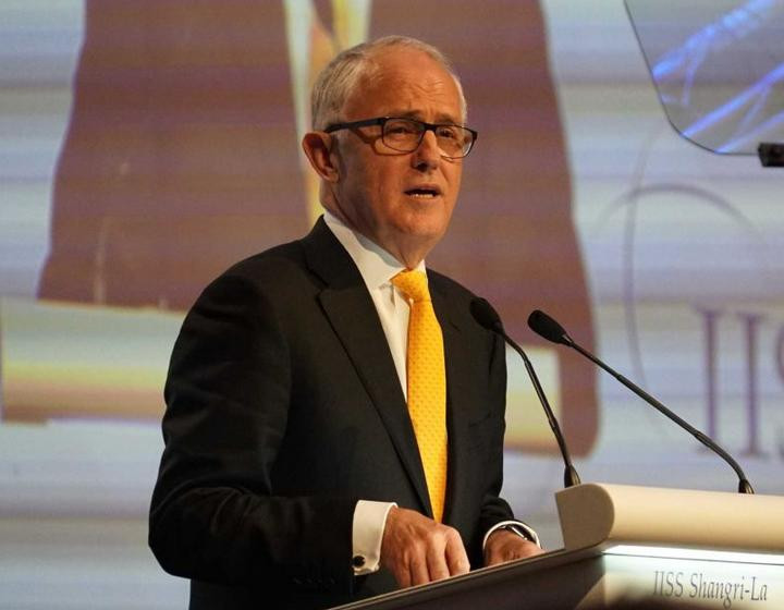 Thủ tướng Australia Malcolm Turnbull tại Đối thoại Shangri-La 2017. Ảnh: ABC