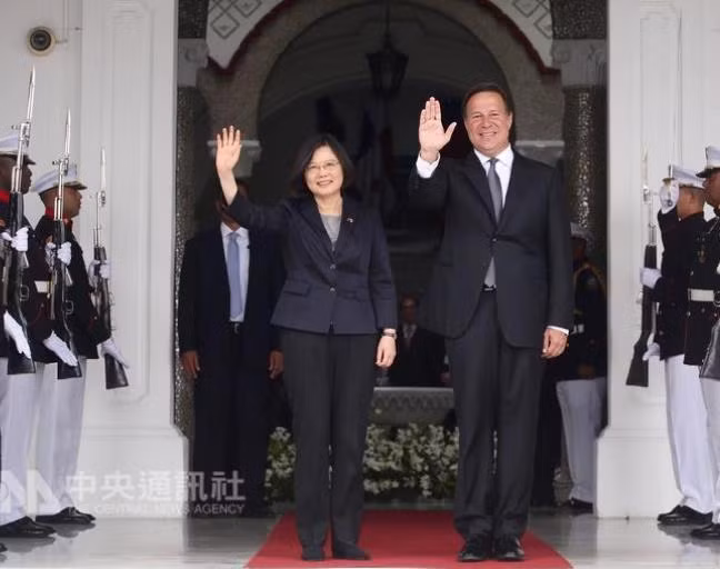 Tháng 6/2016, nhà lãnh đạo Đài Loan bà Thái Anh Văn thăm Panama. Ảnh: CNA