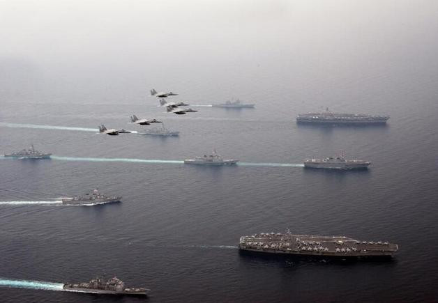 Từ ngày 1 - 3/6/2017, Mỹ và Nhật Bản tiến hành tập trận chung ở biển Nhật Bản. Ảnh: Guancha