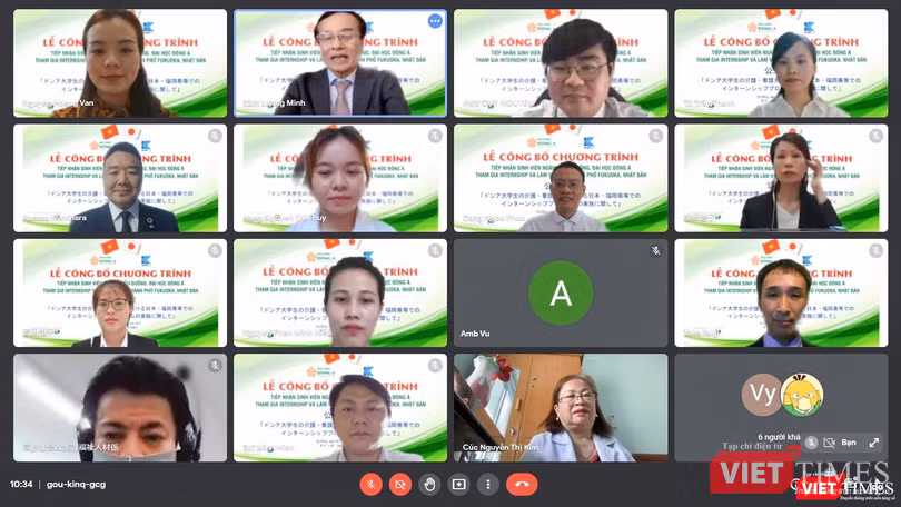 Đại diện TP Fukuoka, các doanh nghiệp Nhật Bản và sinh viên tham dự chương trình thực tập và làm việc tại TP Fukuoka