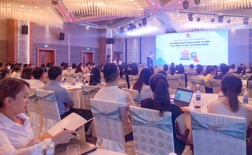 Quang cảnh tập huấn kỹ năng bán hàng trực tuyến các dịch vụ du lịch năm 2023 cho các cơ quan, đơn vị, cộng đồng doanh nghiệp du lịch trên địa bàn do Sở Du lịch Đà Nẵng tổ chức