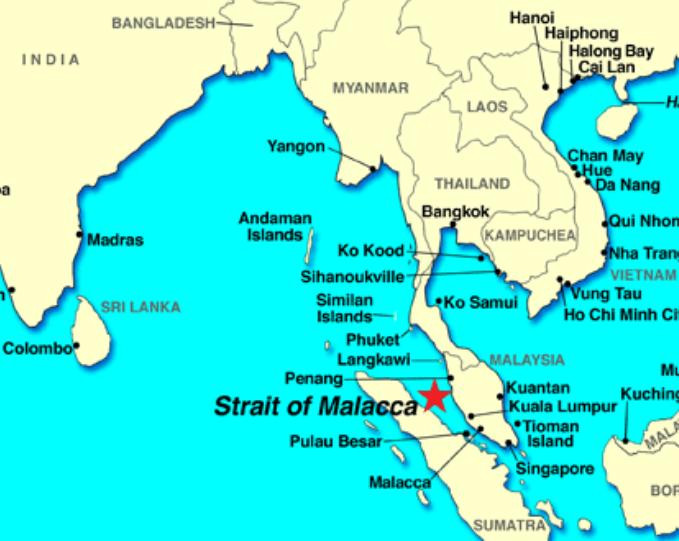 Eo biển Malacca - khu vực có hình ngôi sao (ảnh tư liệu)