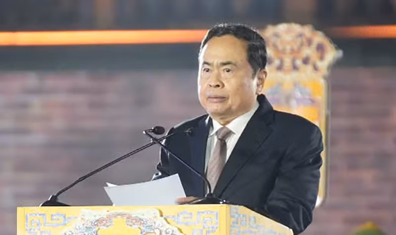 Chủ tịch Quốc hội Trần Thanh Mẫn phát biểu tại buổi lễ. 