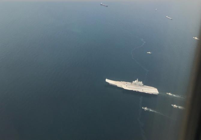 Tàu sân bay Type 001A Trung Quốc chạy thử lần thứ hai. Ảnh: Sina.