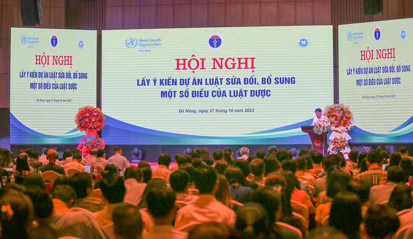 Quang cảnh hội nghị Lấy ý kiến dự án Luật sửa đổi, bổ sung một số điều của Luật Dược 2016 do Bộ Y tế đã tổ chức tại Đà Nẵng.