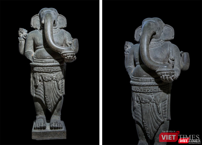 Tượng Thần Ganesha được làm bằng chất liệu sa thạch có niên đại từ thế kỷ thứ VII, được phát hiện vào năm 1903 bởi Viện Viễn Đông Bác cổ Pháp (EFEO)