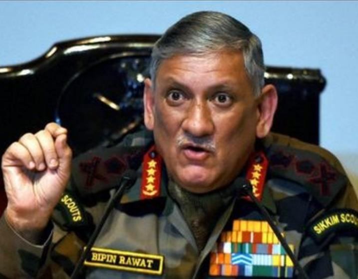 Tham mưu trưởng Lục quân Ấn Độ Bipin Rawat. Ảnh: Sina.