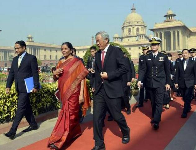 Bộ trưởng Quốc phòng Singapore Ng Eng Hen thăm Ấn Độ. Ảnh: The Hindu