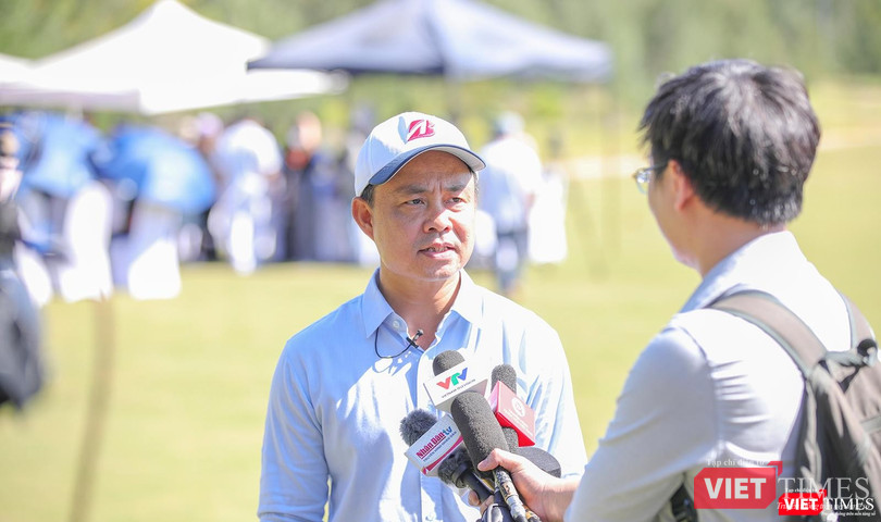 Ông Nguyễn Xuân Bình - Phó Giám đốc Sở Du lịch TP Đà Nẵng, Phó Trưởng ban thường trực Ban tổ chức Lễ hội du lịch Golf Đà Nẵng 2022 - trả lời phỏng vấn báo giới