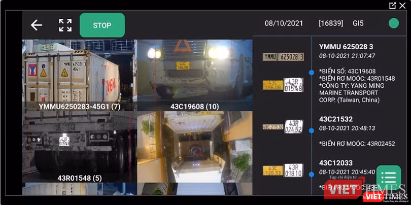 Phương tiện được theo dõi và điều phối tại Cảng Đà Nẵng qua hệ thống ứng dụng Cổng container thông minh