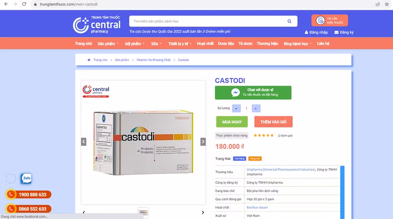 Thực phẩm bảo vệ sức khỏe Castodi của Công ty CP Dược phẩm Linh Đạt vi phạm quy định pháp luật về quảng cáo thực phẩm (ảnh CATTP)