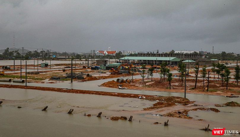 Dự án Khu phố chợ Chiên Đàn, xã Tam Đàn, huyện Phú Ninh, tỉnh Quảng Nambị ngập nặng nề khi có mưa lớn