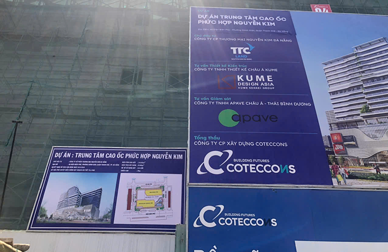 Chủ đầu tư đã khắc phục bảng hiệu, đưa tên dự án về đúng Trung tâm cao ốc phức hợp Nguyễn Kim Đà Nẵng.