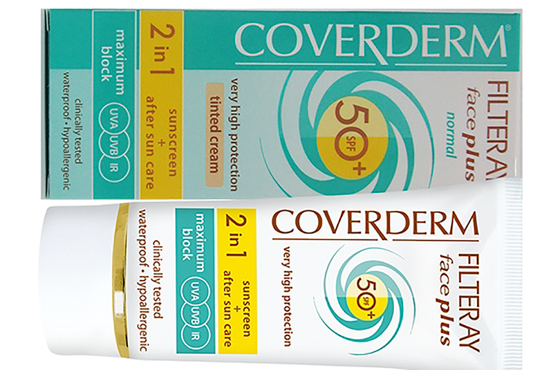 Kem chống nắng Coverderm Filteray Face Plus SPF 50+ Normal Tinted (Cool Beige) (ảnh CQLD)