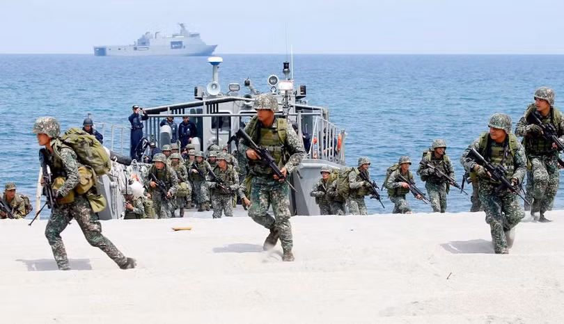 Tháng 5/2018, quân đội Philippines và Mỹ tiến hành tập trận đổ bộ. Ảnh: AP.