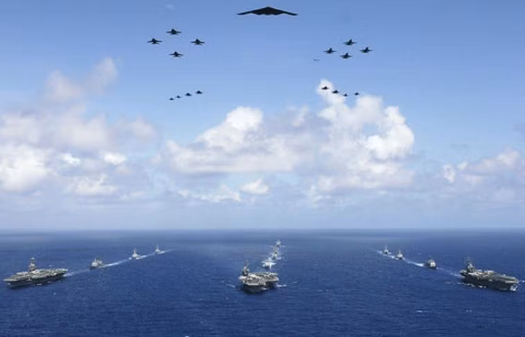 Ba cụm tấn công tàu sân bay Mỹ. Ảnh: Sina